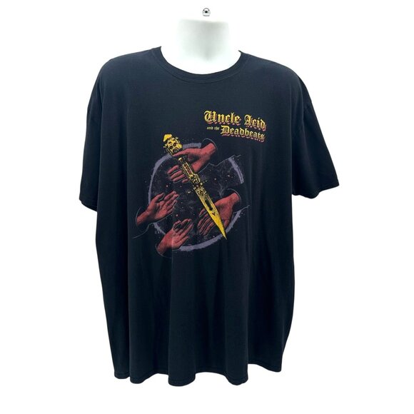 Uncle Acid And The Deadbeats Mens 2XL Shirt Dagger Hands Black Graphic T-Shirt - Picture 1 of 4